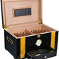 Cigar humidor in precious black wood and 18k gold