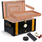 Cigar humidor in precious black wood and 18k gold