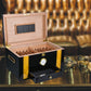 Cigar humidor in precious black wood and 18k gold