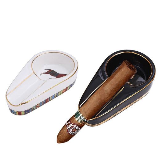 Cigar Gadgets Home Cigar Ashtray Portable Ceramic Cigars Ash Tray Tobacco Cigarette Ashtrays Holder - woodenworld