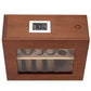 Wooden Humidor Box For Cigar W/ Hygrometer Humidifier Portable Glass Window Cedar Wood Case Fit 12-25 Cigars Storage Cabinet - woodenworld