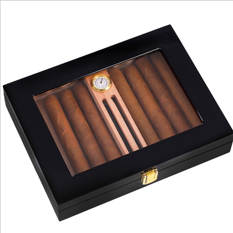 Cedar Wood Cigar Case For 15pcs Cigar Travel Humidor Box Portable Cigar Case W/ Humidifier Hygrometer Cigar Humidor - woodenworld